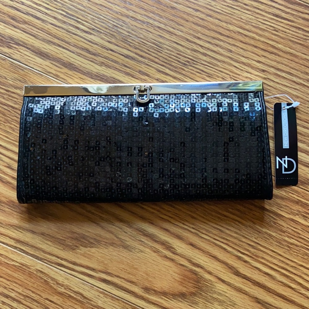 Black sequin clutch